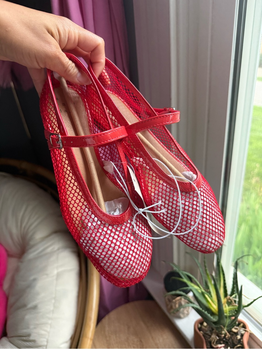 a new day Red Mesh Mary Jane Flats - Picture 6 of 6